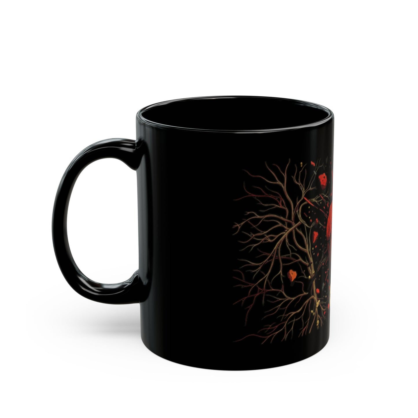 Anatomical WorkCore Heart Black Mug — Gothic Medical Art Coffee Cup (11oz/15oz)